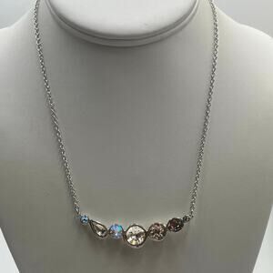 Touchstone Swarovski Crystal Retired Line in The Sand Pink Tan AB Necklace 1471N